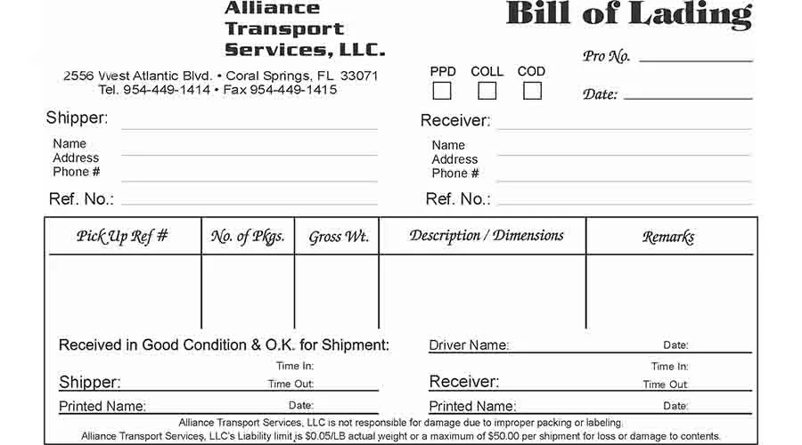 Jenis Bill of Lading
