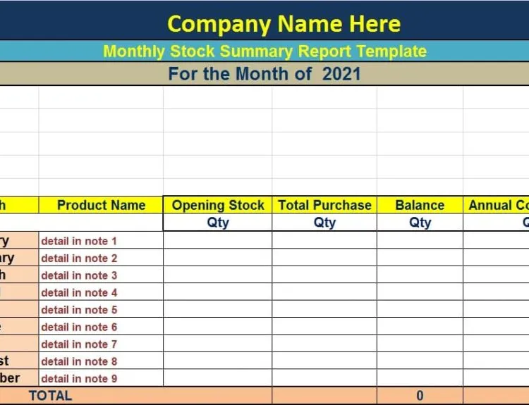 contoh excel stok barang
